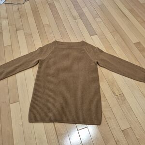 J. Crew Camel Ribbed Italian Cashmere Crewneck Sweater